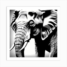 Elephant Vector Illustration, 1363 Art Print