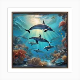 Dolphins In The Ocean Art Print