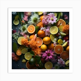 Flowers And Citrus 4 Art Print