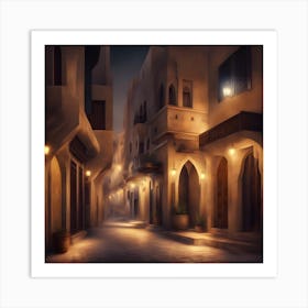 Arabic Street At Night 3 Art Print