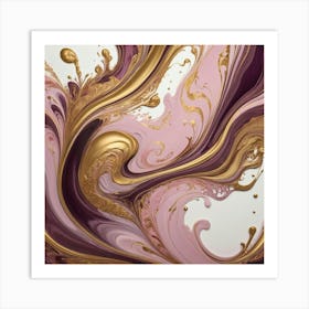 Gold And Purple Swirls Art Print