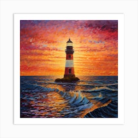 Sunset Lighthouse 4 Art Print