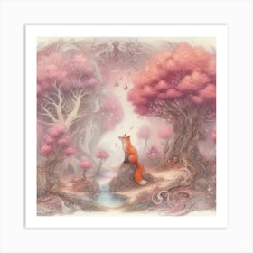 Fox In The Forest 1 Art Print