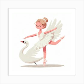 A swan ballerina Art Print