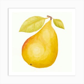 Yellow Pear Watercolor Art Print