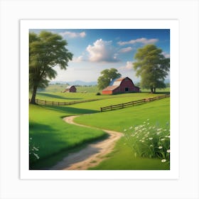 Farm Scene Stock Videos & Royalty-Free Footage Art Print