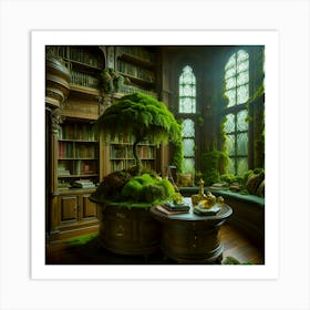 Mossy Library Art Print