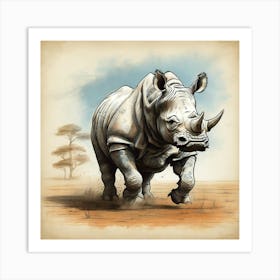 Rhinoceros 5 Art Print