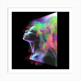 Woman escaping her Artwork, art Print Art Print