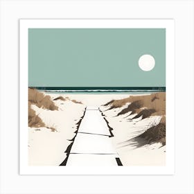 Path To The Beach Minimalist Art Art Print