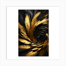 Gold Feathers Art Print