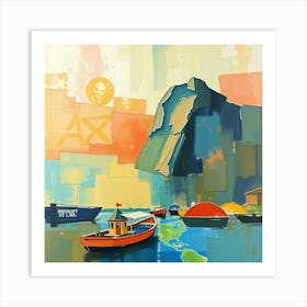 Boats In The Harbor Art Print