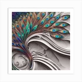 abstract with peacock feathers Art Print