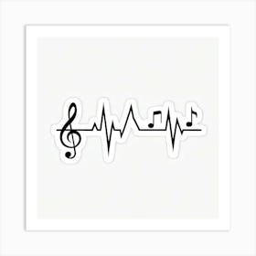 Heartbeat Music Sticker Art Print