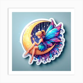 Fairy On The Moon 5 Art Print