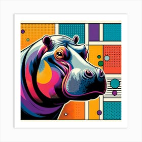 Pop Hippo 1 Art Print