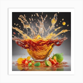 Splashing Liquid Art Print