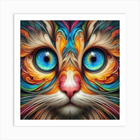 Colorful Cat Art Print