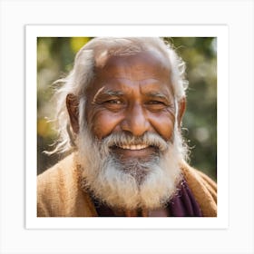Portrait Of Old Man Smiling Art Print