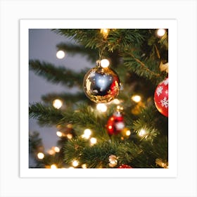 Christmas Tree With Ornaments Art Print