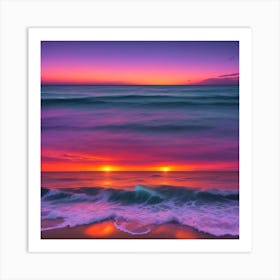 Sunset At The Beach Art Print