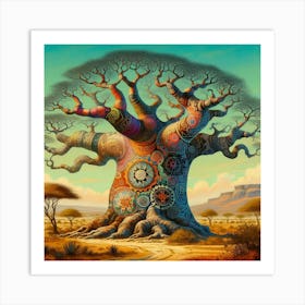 Tribal African Art Baobab 3 Art Print