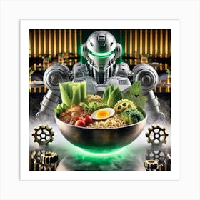 A Futuristic Dish Called Mecha Ramen, Served At Art Print