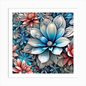 Blue Hue Garden Art Print