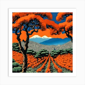 Orange Groves Art Print