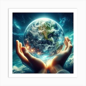 Earth In Hands Art Print