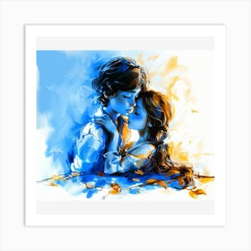 Kissing Couple Art Print