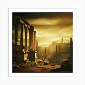 Roman Ruins At Sunset Art Print