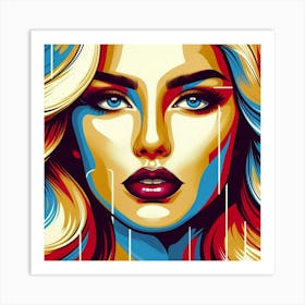 A blonde haired woman 2 Art Print