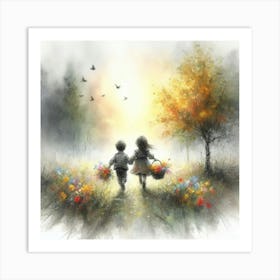 Couple Holding Hands Art Print