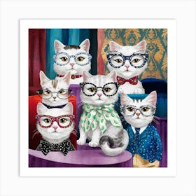 A Whimsical And Stylish Illustration Of Cats Weari 2 Ldlf8zsuism9 Hd1ojpa Tqehley3tk2fa0ndhlipqw Art Print