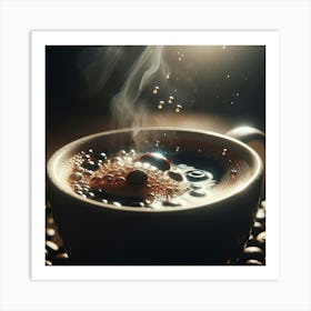 Coffee Cup With Steam Art Print