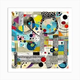 Abstract,boho, acid wash, Kandinsky style Art Print