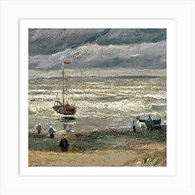 Stormy Day At The Beach Art Print