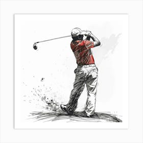 Golfer Swinging 3 Art Print