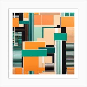 Simple Flat Art Painting Miami Inspired Art, 107 Art Print