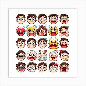 Emoji Icons Set Art Print