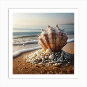 Sea Shell On The Beach Art Print