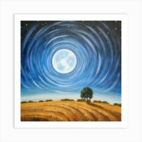 Full Moon In The Field Art Print