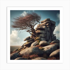 Tree On A Rock 3 Art Print