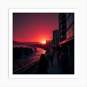 Sunset In Argentina Art Print