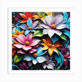 Colorful Flowers 21 Art Print