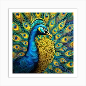 Peacock Painting 7 Art Print