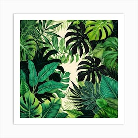 Tropical Leaves Background 1 Art Print