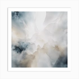 Abstract Minimalist Painting That Represents Duality, Mix Between Watercolor And Oil Paint, In Shade (34) Art Print