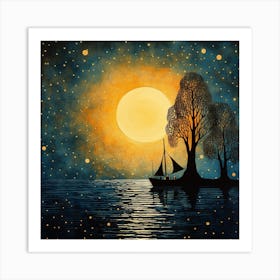 Moonlight On The Water 1 Art Print